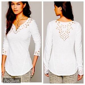 Free people eyelet Henley